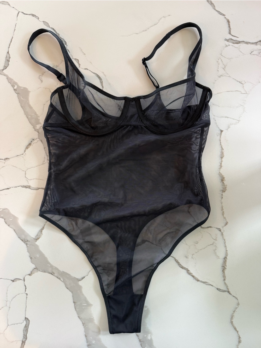 NWT Skims Ultra Fine Mesh Bodysuit Onyx Size S